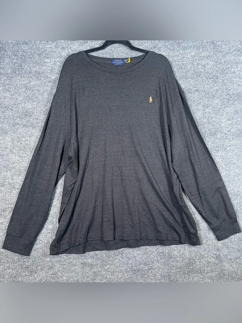 Polo Ralph Lauren Mens XXL Classic Fit Small Pony Gray Crewneck Long Sleeve